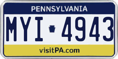 PA license plate MYI4943
