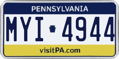 PA license plate MYI4944
