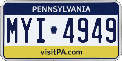 PA license plate MYI4949