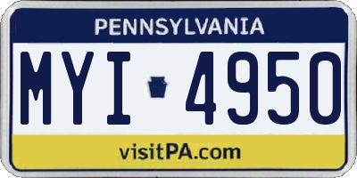 PA license plate MYI4950