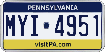 PA license plate MYI4951