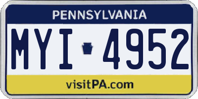 PA license plate MYI4952
