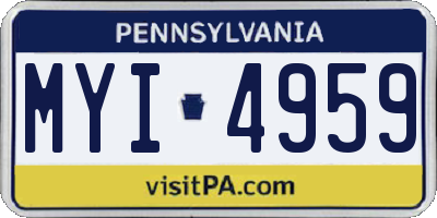 PA license plate MYI4959