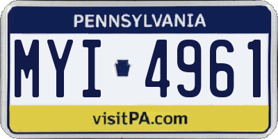 PA license plate MYI4961