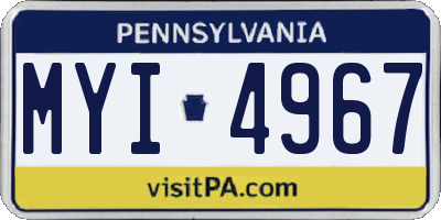 PA license plate MYI4967