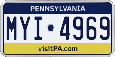 PA license plate MYI4969