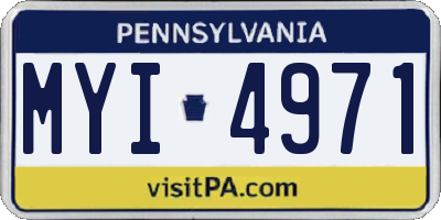 PA license plate MYI4971