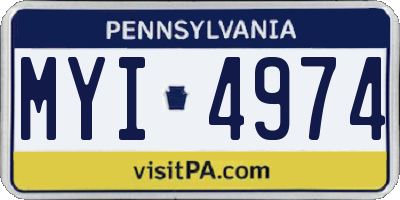 PA license plate MYI4974
