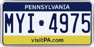 PA license plate MYI4975