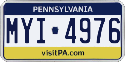 PA license plate MYI4976