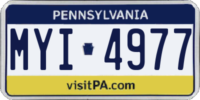 PA license plate MYI4977