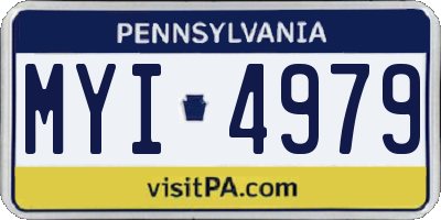 PA license plate MYI4979