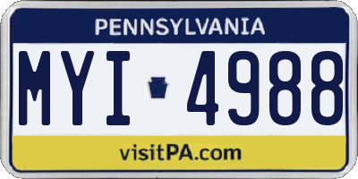 PA license plate MYI4988