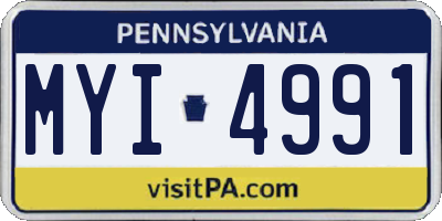 PA license plate MYI4991