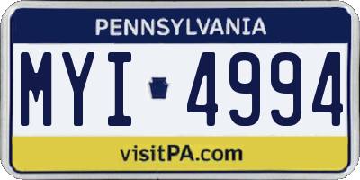 PA license plate MYI4994