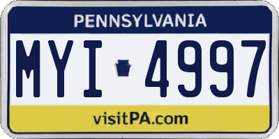 PA license plate MYI4997