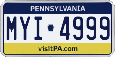 PA license plate MYI4999