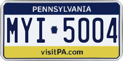 PA license plate MYI5004