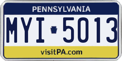 PA license plate MYI5013