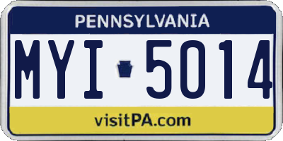 PA license plate MYI5014