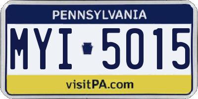 PA license plate MYI5015