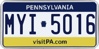 PA license plate MYI5016