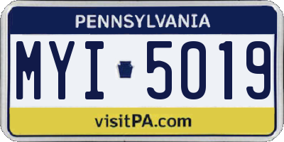 PA license plate MYI5019