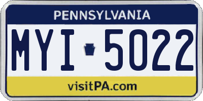 PA license plate MYI5022