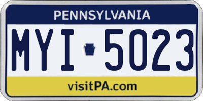 PA license plate MYI5023