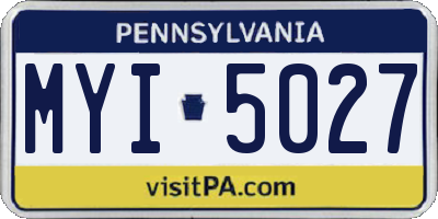 PA license plate MYI5027