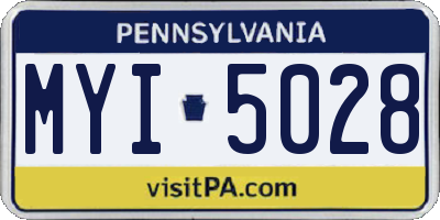 PA license plate MYI5028