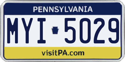 PA license plate MYI5029
