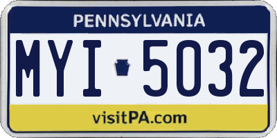 PA license plate MYI5032