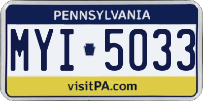 PA license plate MYI5033