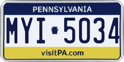PA license plate MYI5034