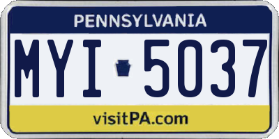 PA license plate MYI5037