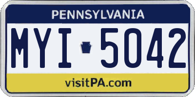 PA license plate MYI5042
