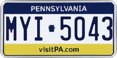 PA license plate MYI5043