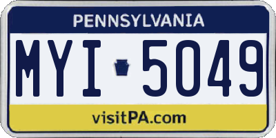 PA license plate MYI5049