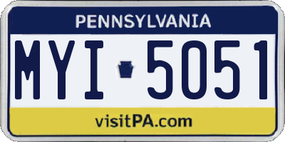 PA license plate MYI5051