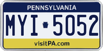 PA license plate MYI5052