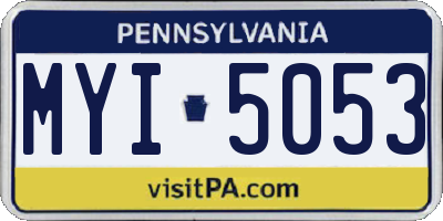 PA license plate MYI5053