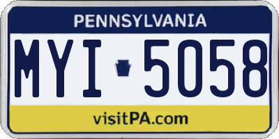 PA license plate MYI5058