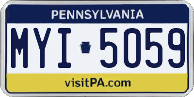 PA license plate MYI5059