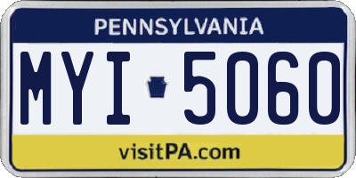 PA license plate MYI5060
