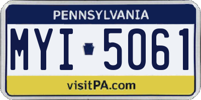 PA license plate MYI5061