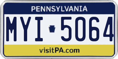 PA license plate MYI5064