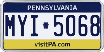 PA license plate MYI5068