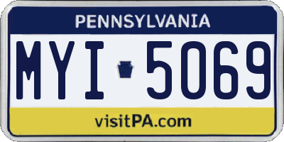PA license plate MYI5069