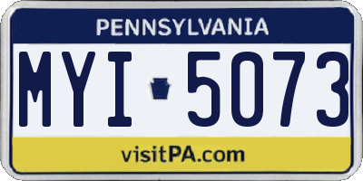 PA license plate MYI5073